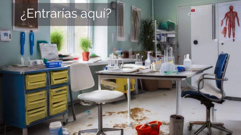 clinica desordenada y sucia. errores diseño web clinica