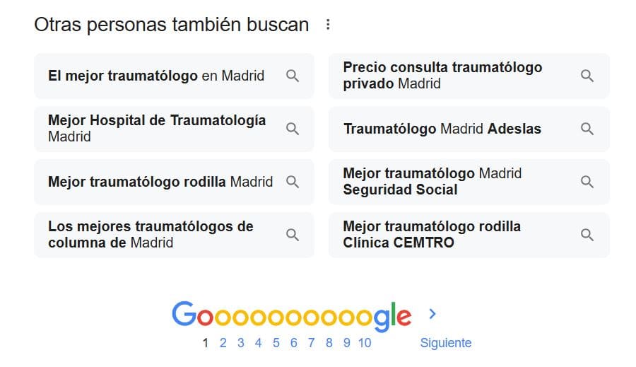búsquedas relacionadas en Google
